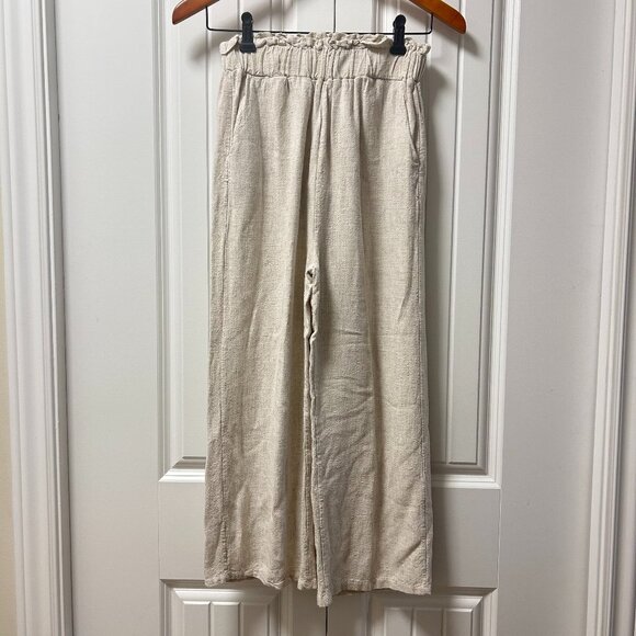 OAK + FORT Elastic Waist Pants Beige - Picture 1 of 12